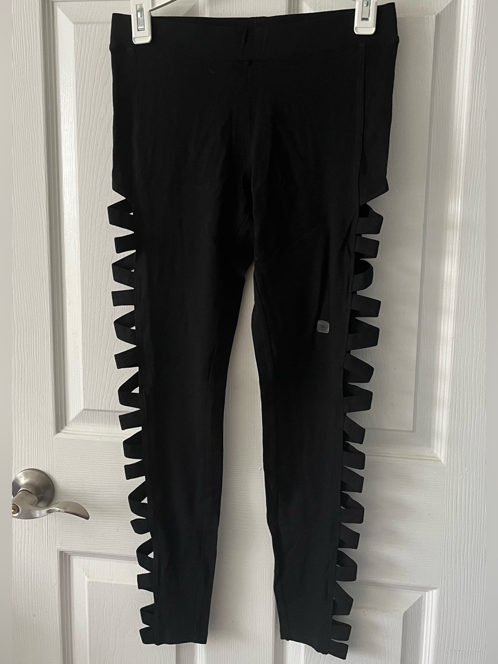 Express Black Leggings with Side Cutout Ribbon Detail